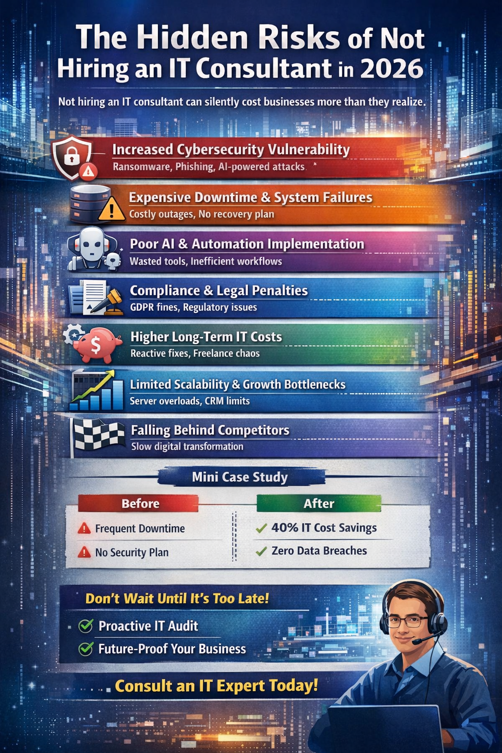 7 Hidden Risks of Not Hiring an IT Consultant in 2026