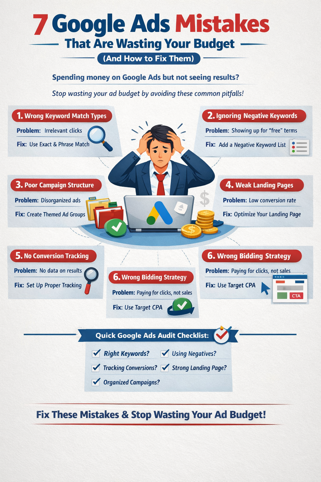 7 Costly Google Ads Mistakes That Drain Your Budget (And How to Fix Them)