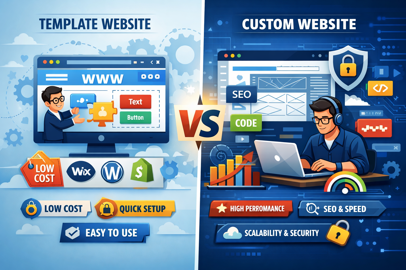 Custom Website vs Template Website: What’s Best for Businesses?