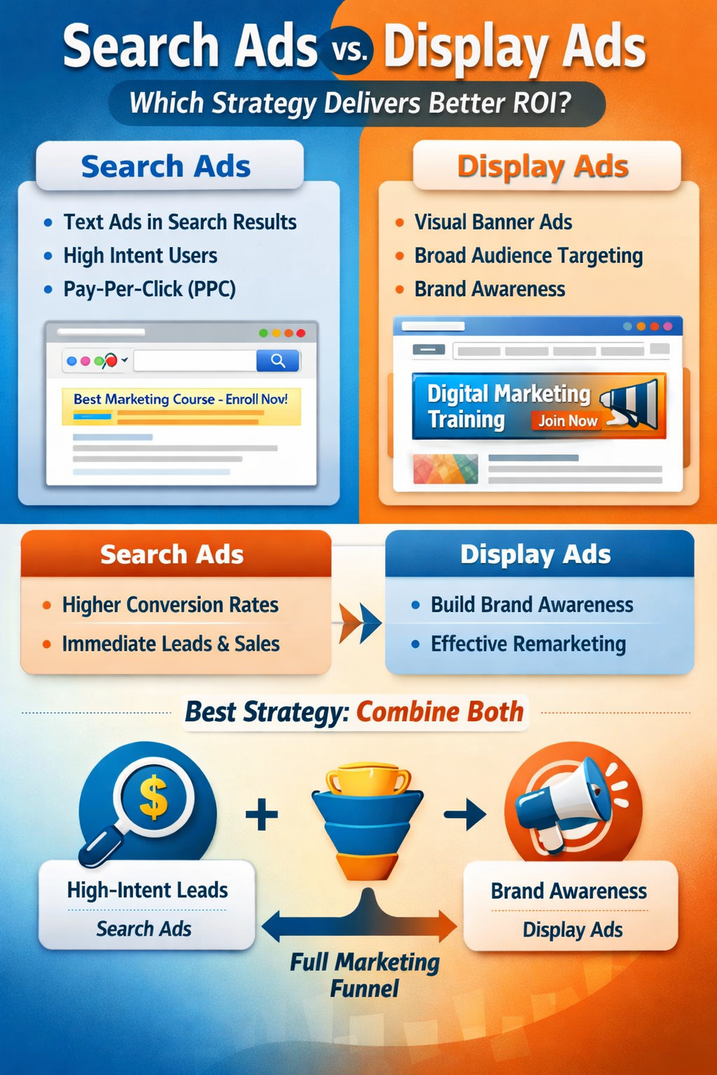 Search Ads vs Display Ads: Which Advertising Strategy Delivers Better ROI for Businesses?