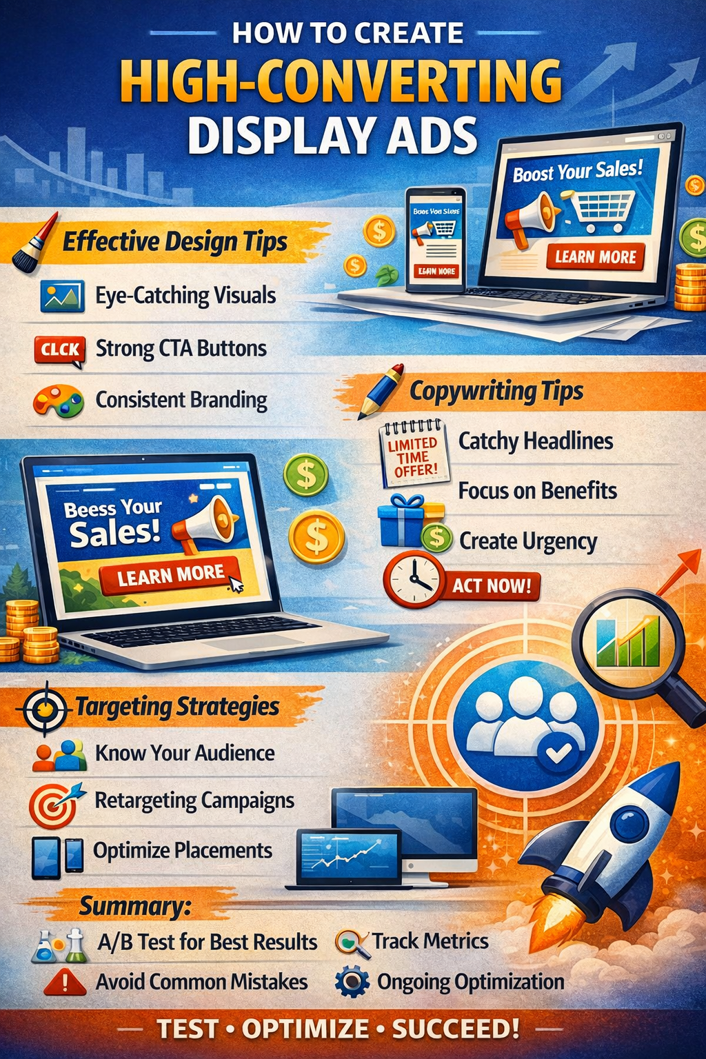 How to Create High-Converting Display Ads: Design, Copy & Targeting Tips