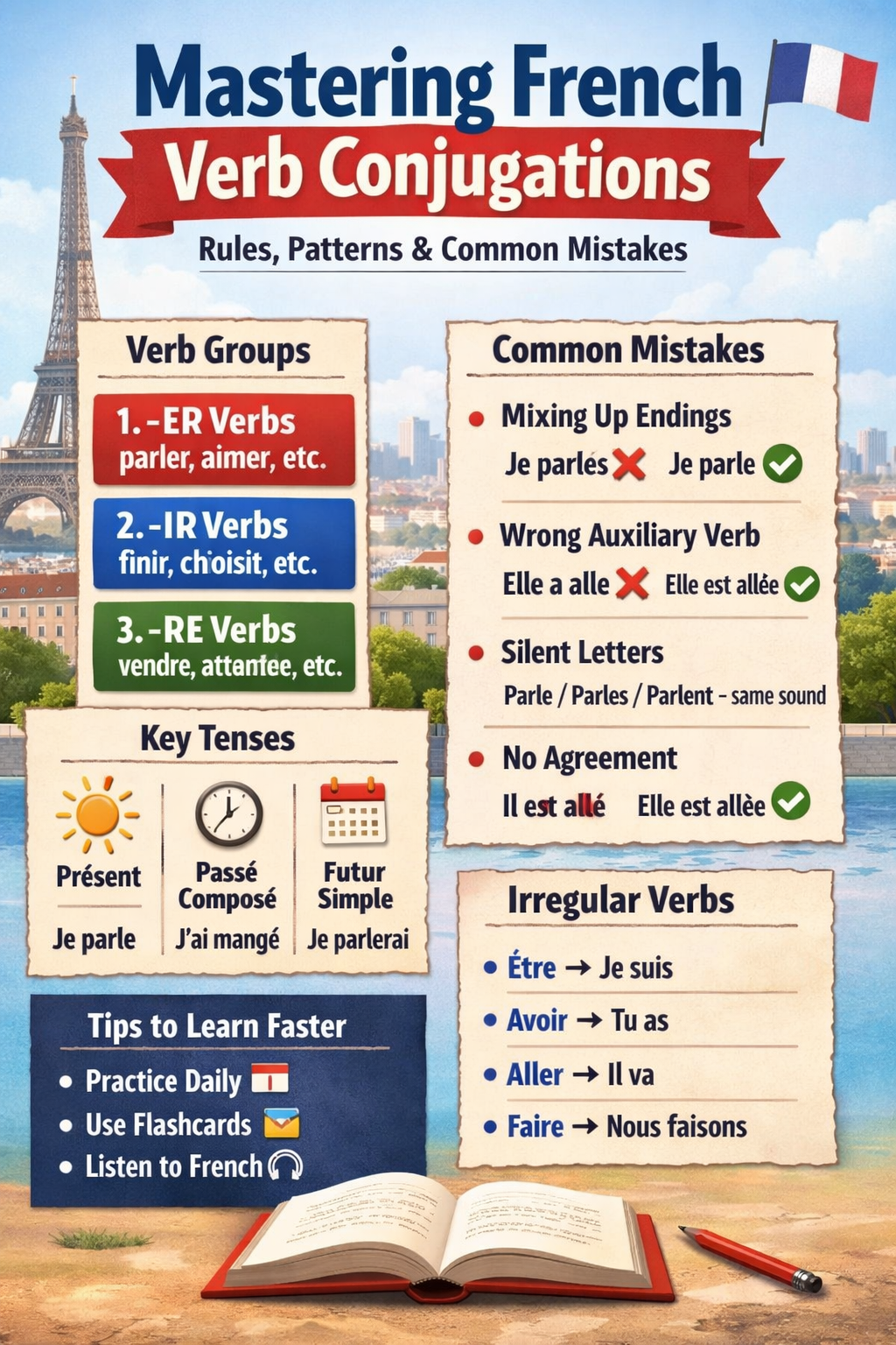 Mastering French Verb Conjugations: Rules, Patterns & Common Mistakes