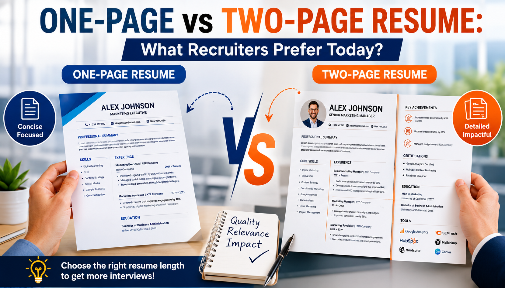 One-Page vs Two-Page Resume: What Recruiters Prefer Today?