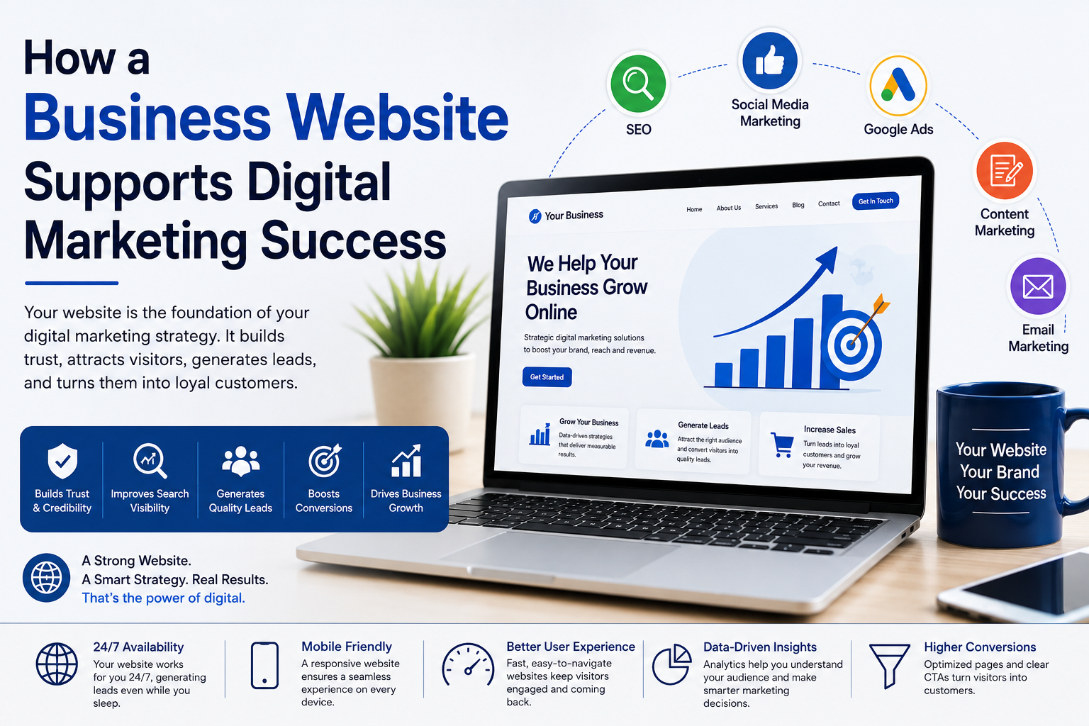 How a Business Website Supports Digital Marketing Success