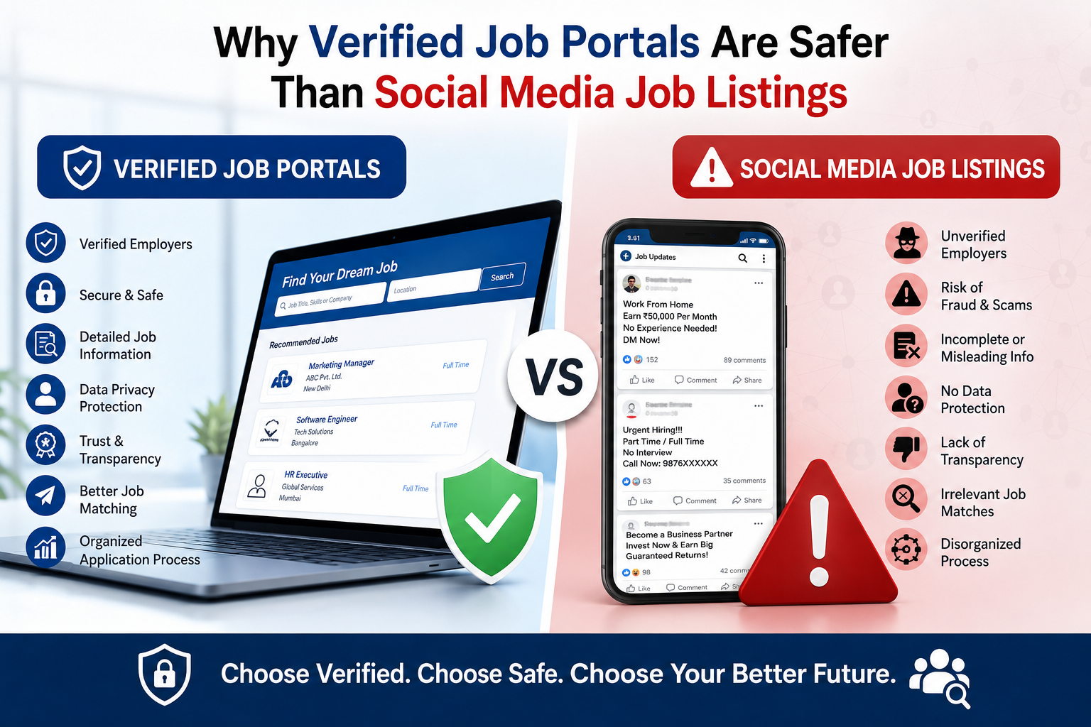 Why Verified Job Portals Are Safer Than Social Media Job Listings