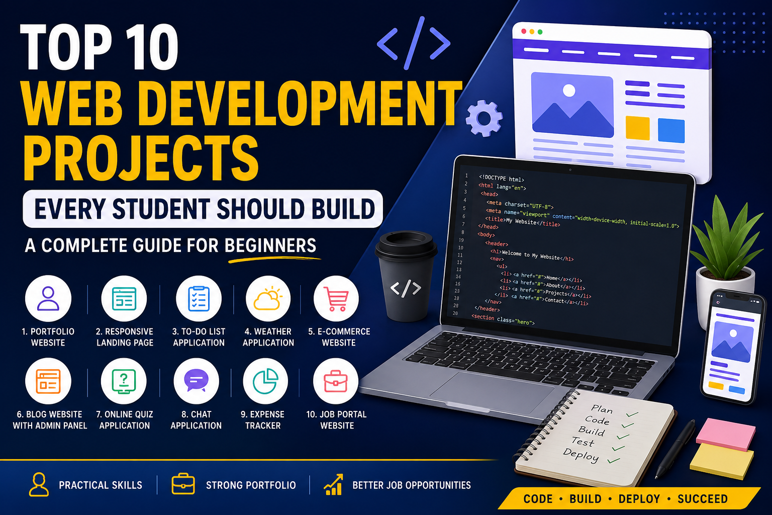 Top 10 Web Development Projects Every Student Should Build: A Complete Guide for Beginners