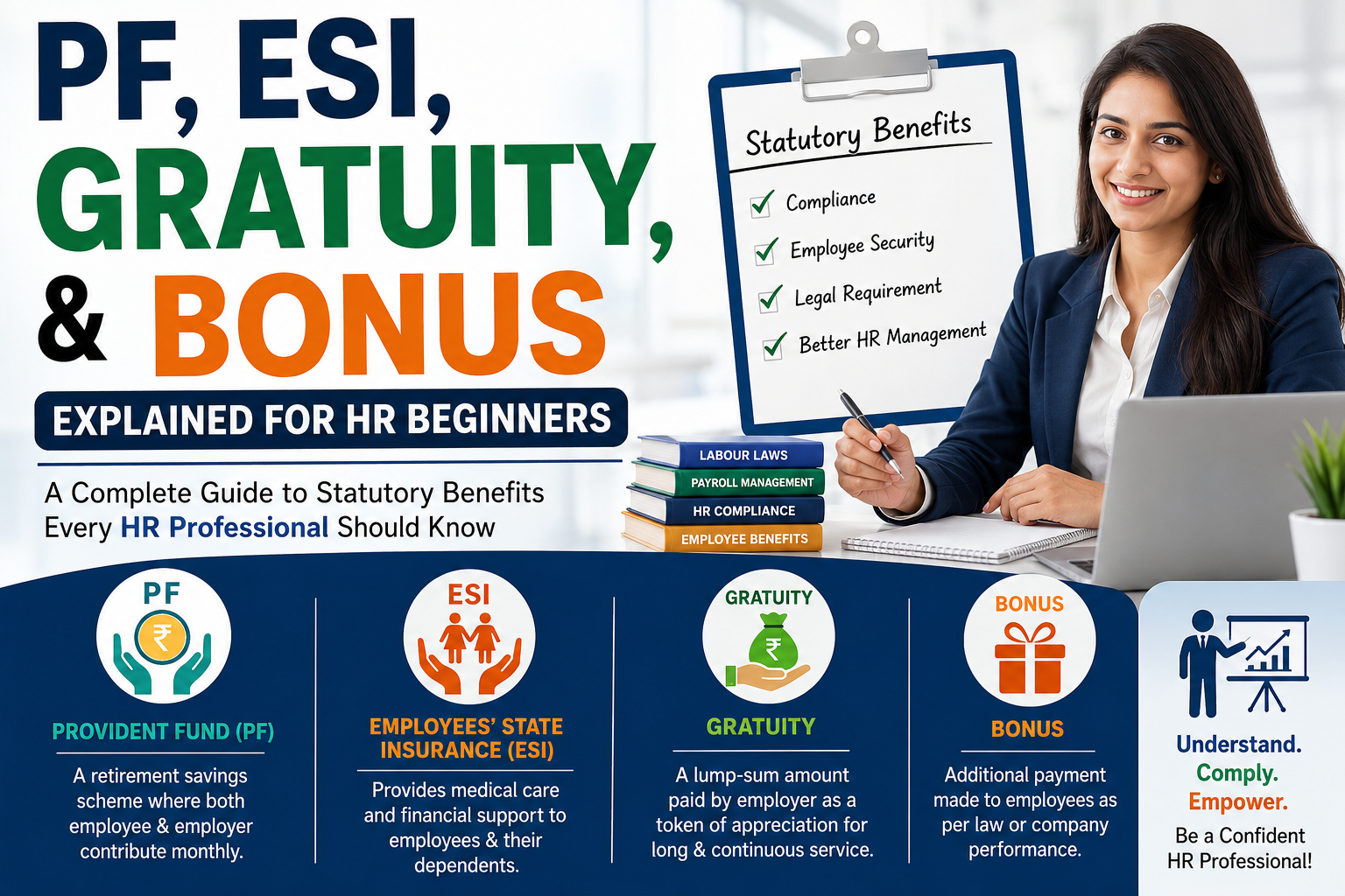 PF, ESI, Gratuity, and Bonus Explained for HR Beginners